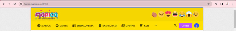 4.	Buka web teman.marica.id dan pilih create