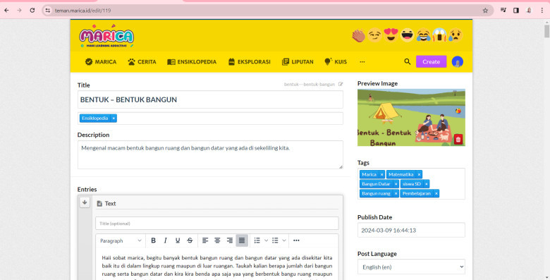 5.	Lalu isi judul, kategori, deskripsi dan beberapa materi yan akan di upload