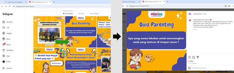 3. Masuk ke Instagram, kemudian cari dan klik foto postingan yang diinginkan