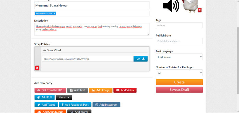 4.	Masukan link Soundcloud lalu pilih Get
