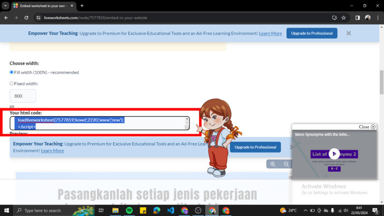 14. Salin seluruh link html