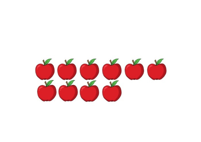 apakah buah di bawah ini benar berjumlah 9?